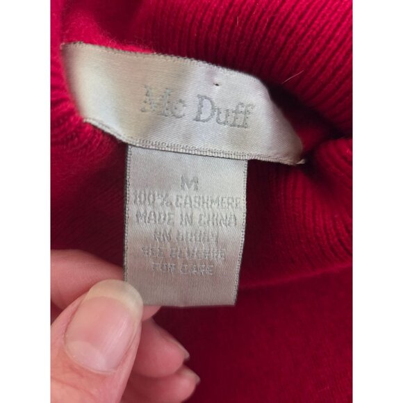 Womens 100% Cashmere Turtleneck Sweater M Red Preppy Classic Office Academia - Picture 5 of 5